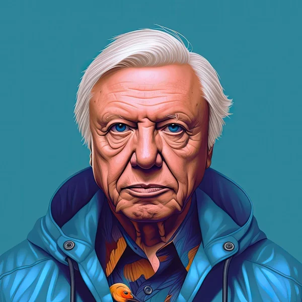 David Attenborough Famous faces Poster Print