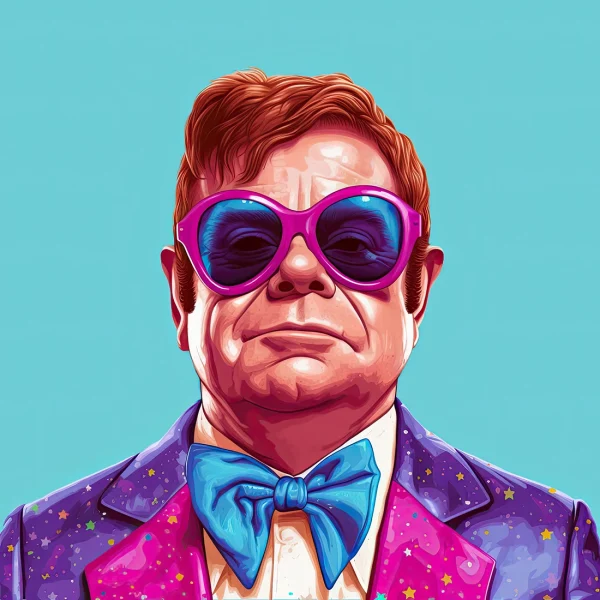 Elton John Famous faces Poster Print