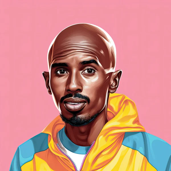 Mo Farah Famous faces Poster Print