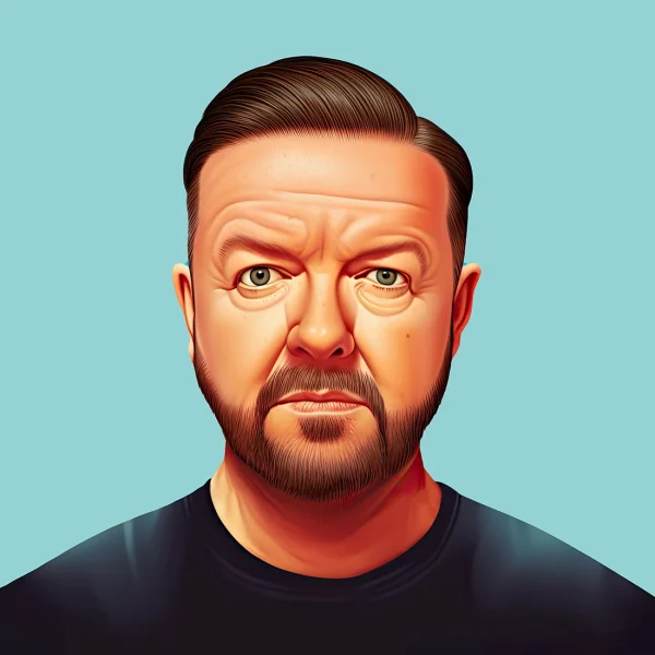 Ricky Gervais Famous faces Poster Print