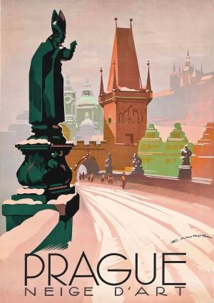 Prague Vintage travel Poster Print