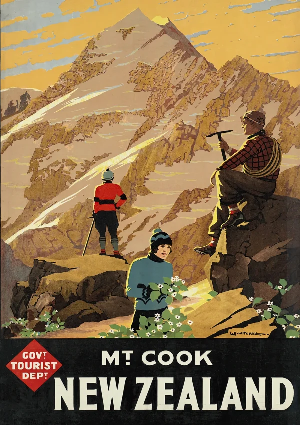 Visit New Zealand Vintage travel Poster Print