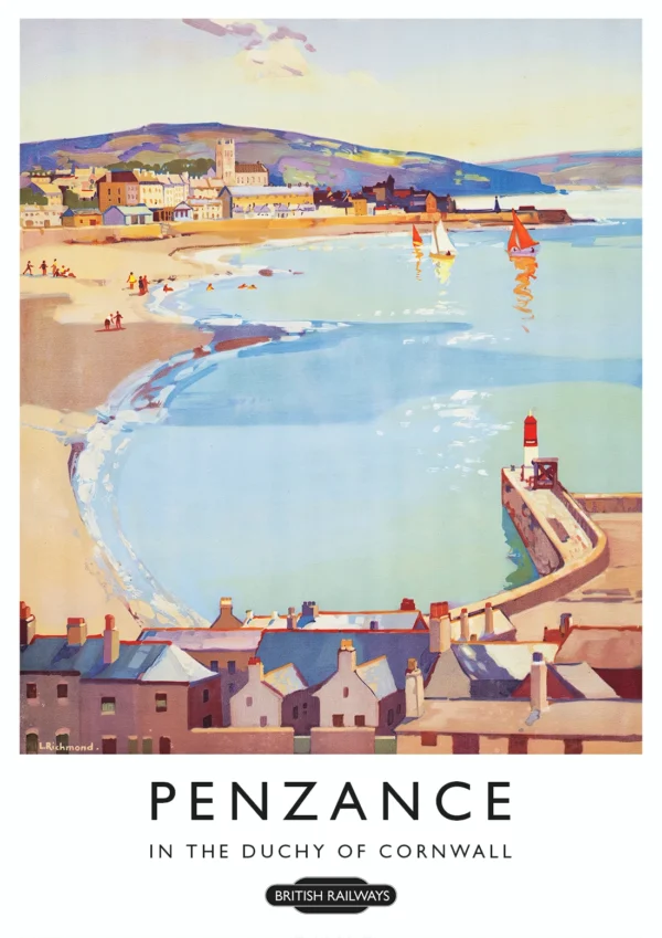 Penzance Vintage travel Poster Print