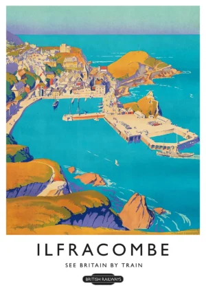 Ilfracombe Vintage travel Poster Print
