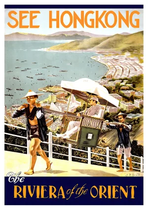 Hong Kong Vintage travel Poster Print