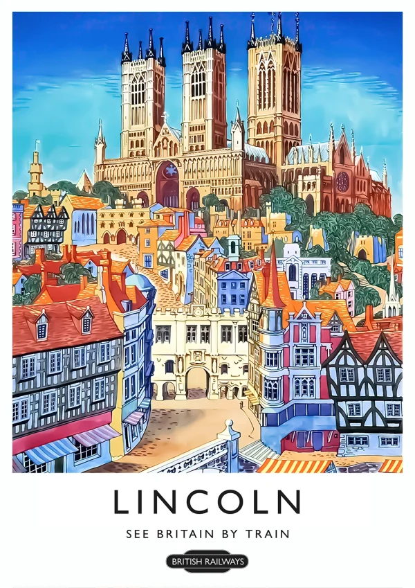 Lincoln Vintage travel Poster Print