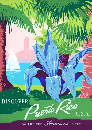 Puerto Rico Vintage travel Poster Print