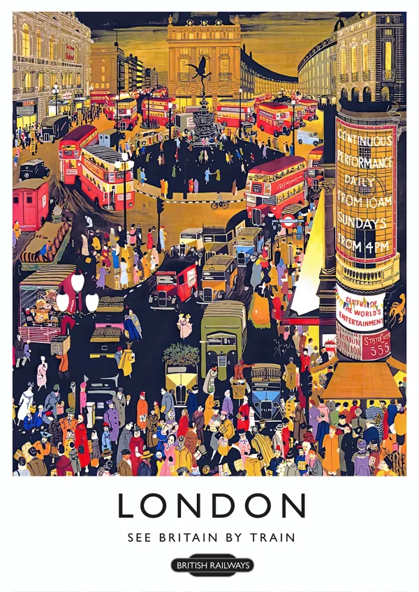 London #2 Vintage travel Poster Print