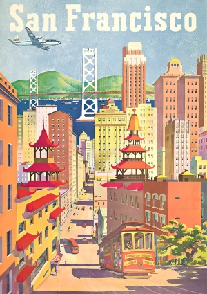 San Fransisco Vintage travel Poster Print