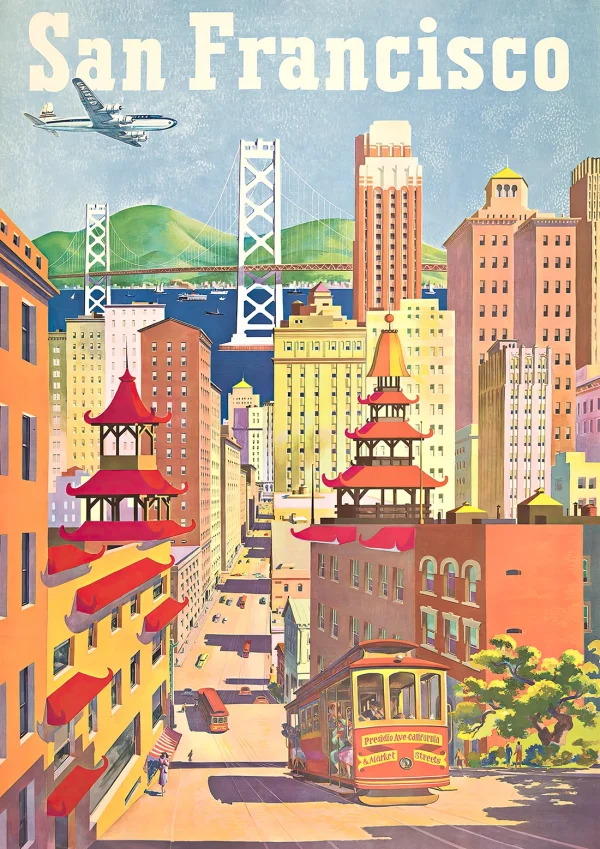 San Fransisco Vintage travel Poster Print