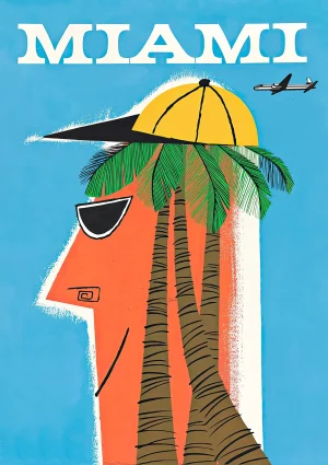 Miami Vintage travel Poster Print
