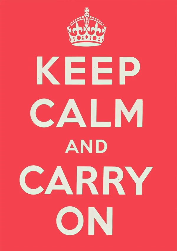 Keep calm and carry on Typography Poster Print