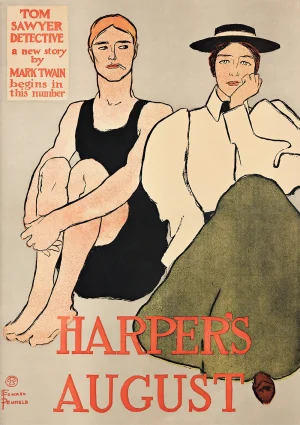 Tom Sawyer, Harpers August Vintage adverts Poster Print