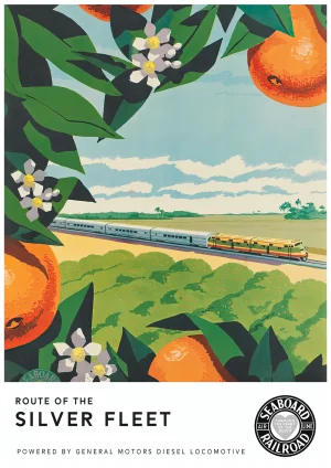 Route of the silver fleets Vintage adverts Poster Print