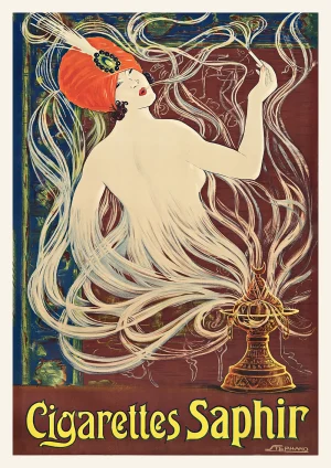 Saphir Cigarettes Vintage adverts Poster Print