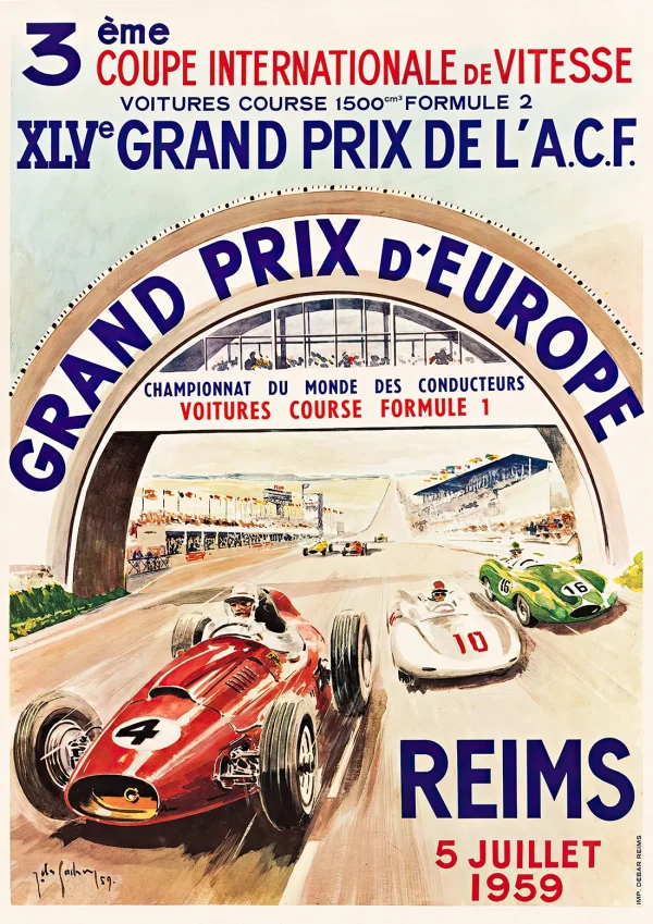 Grand Prix Europe Vintage adverts Poster Print