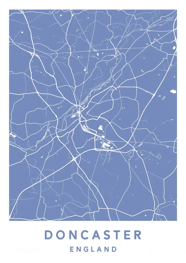 Doncaster, England - Map Maps Poster Print