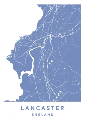 Lancaster, England - Map Maps Poster Print