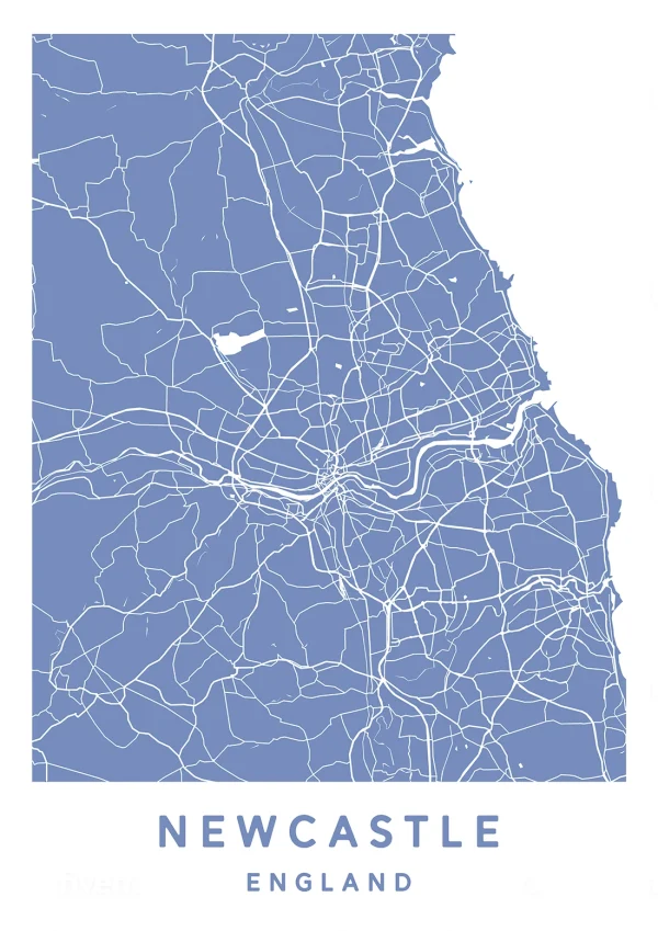 Newcastle, England - Map Maps Poster Print