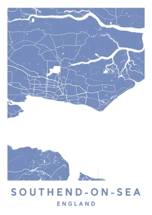 Southend-on-Sea, England - Map Maps Poster Print