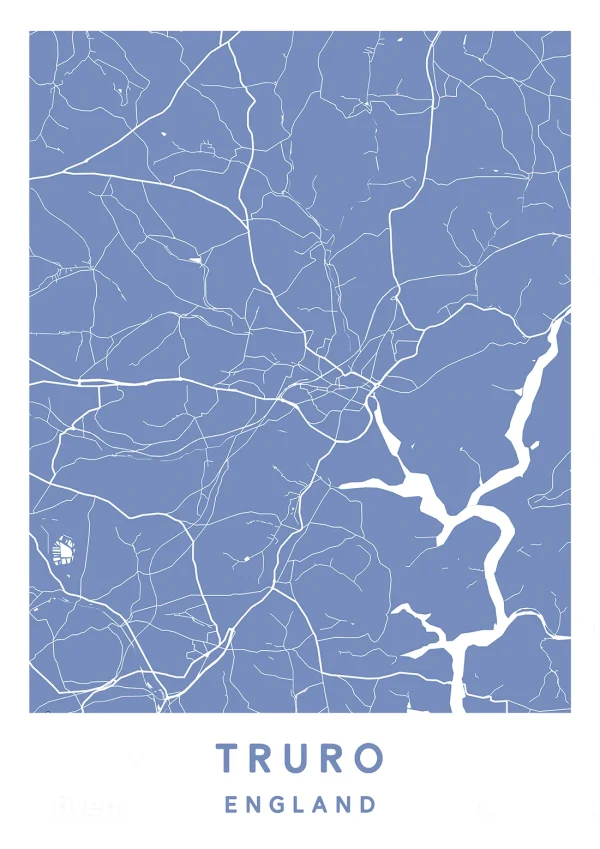 Truro, England - Map Maps Poster Print