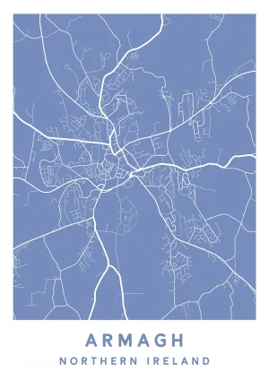 Armagh, Northern Ireland - Map Maps Poster Print