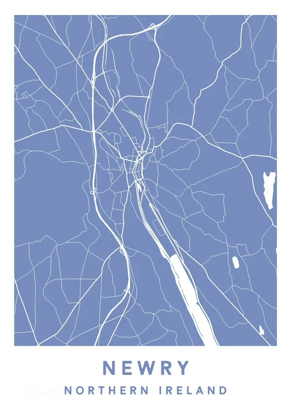 Newry, Northern Ireland - Map Maps Poster Print