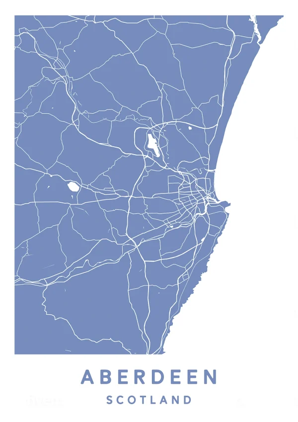 Aberdeen, Scotland - Map Maps Poster Print