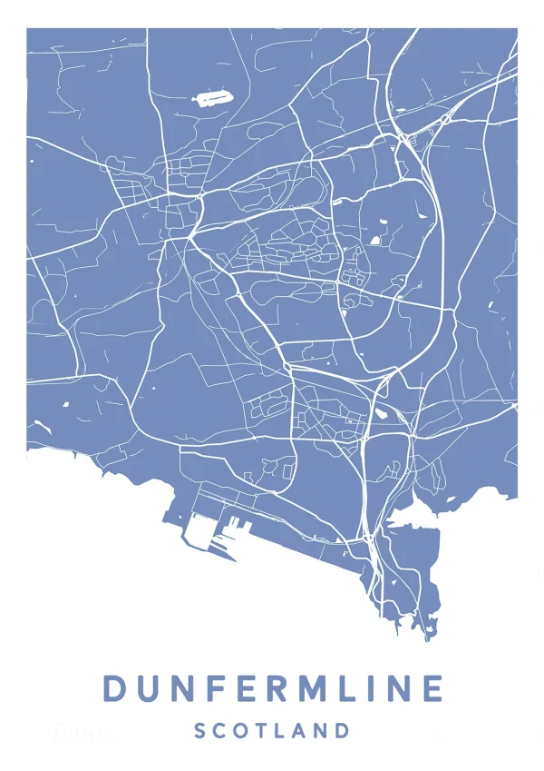 Dunfermline, Scotland - Map Maps Poster Print