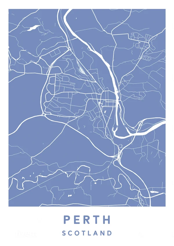 Perth, Scotland - Map Maps Poster Print