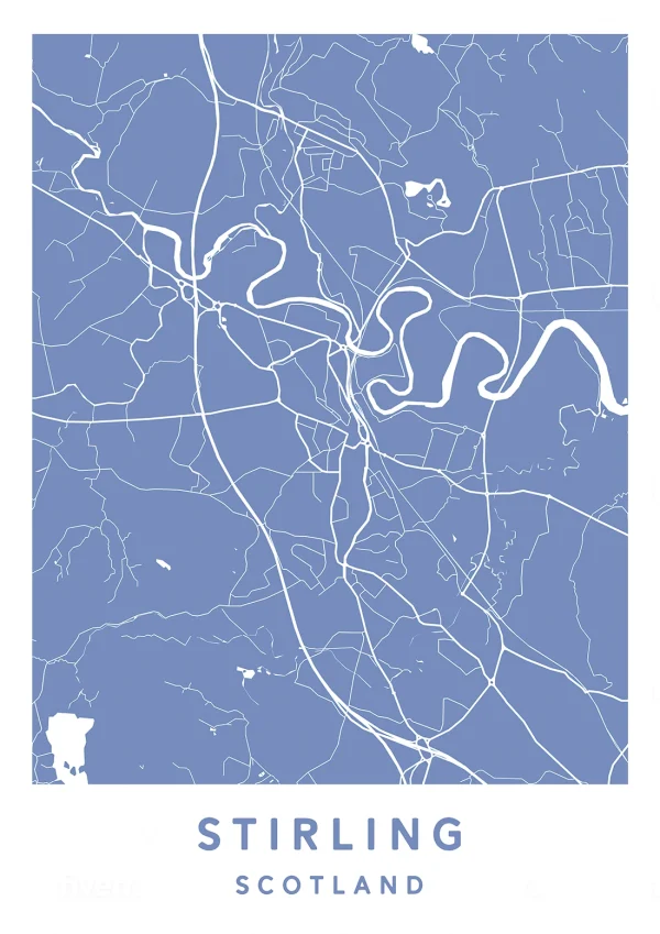 Stirling, Scotland - Map Maps Poster Print