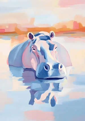 The Hippo Nature Poster Print