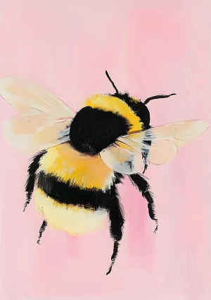 Bee in Gouache Nature Poster Print
