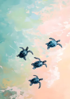 Turtles Nature Poster Print