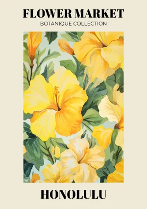Honolulu - Flower market Nature Poster Print