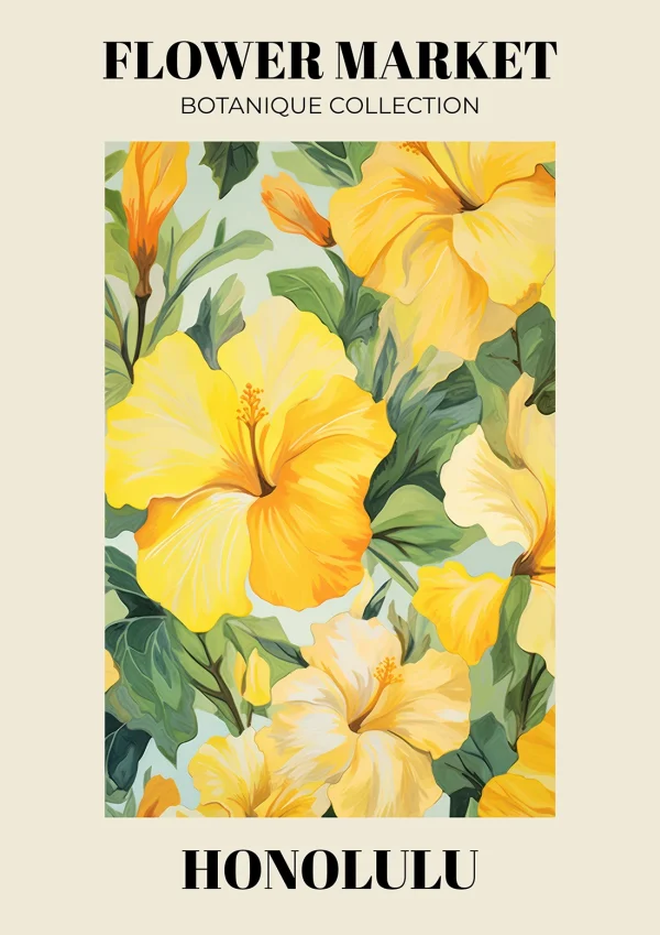 Honolulu - Flower market Nature Poster Print