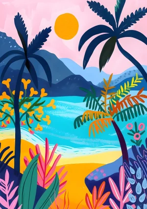 Tropical beach Nature Poster Print