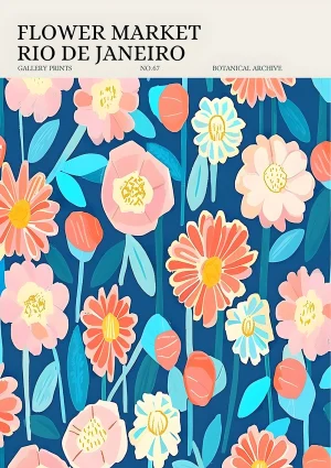 Rio flower market Nature Poster Print