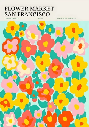 San Fransisco flower market Nature Poster Print