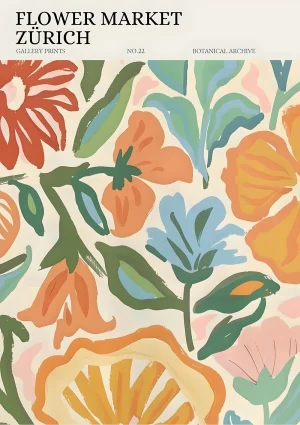 Zurich flower market Nature Poster Print