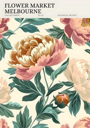 Melbourne flower market Nature Poster Print