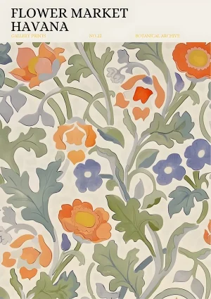 Havana flower market Nature Poster Print