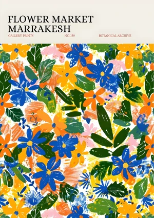 Marrakesh flower market Nature Poster Print