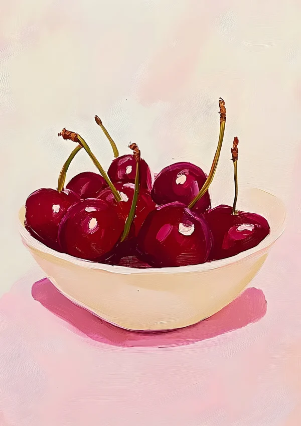 Bowl of cherries Food & drink Poster Print