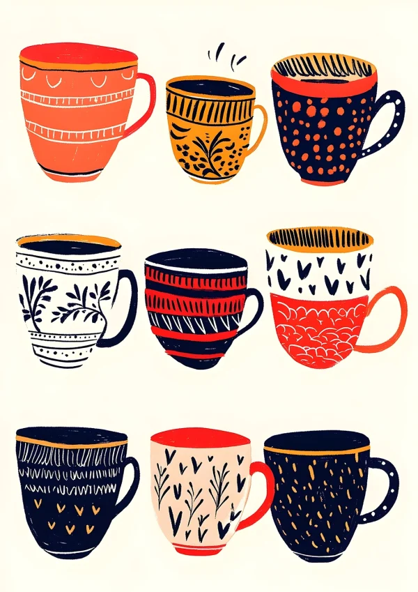 Mugs Food & drink Poster Print