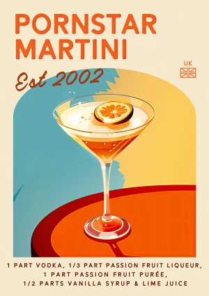 Pornstar martini cocktail Cocktails Poster Print
