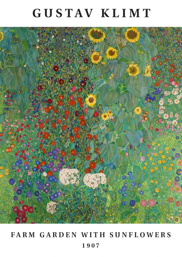 Farm garden with sunflowers Artworks Gustav Klimt Poster Print