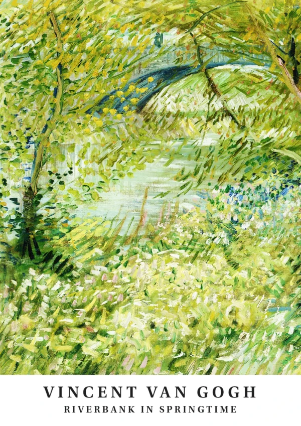 Riverbank in springtime Artworks Vincent Van Gogh Poster Print