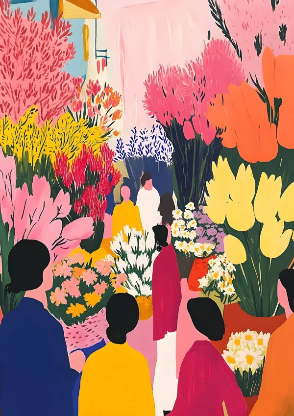 Flower market Artworks Poster Print