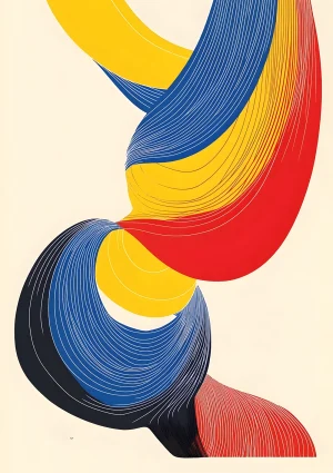 Strings Abstract Poster Print